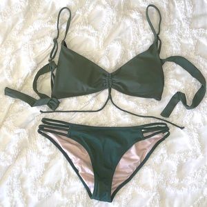 Olive green bikini, size small